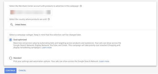link to the google merchant center